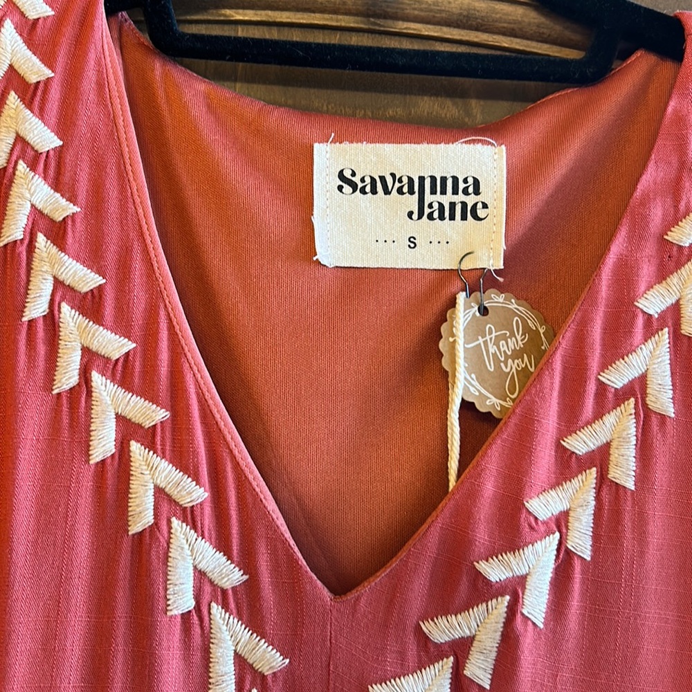 Beautiful coral colored dress from Savanna Jane
